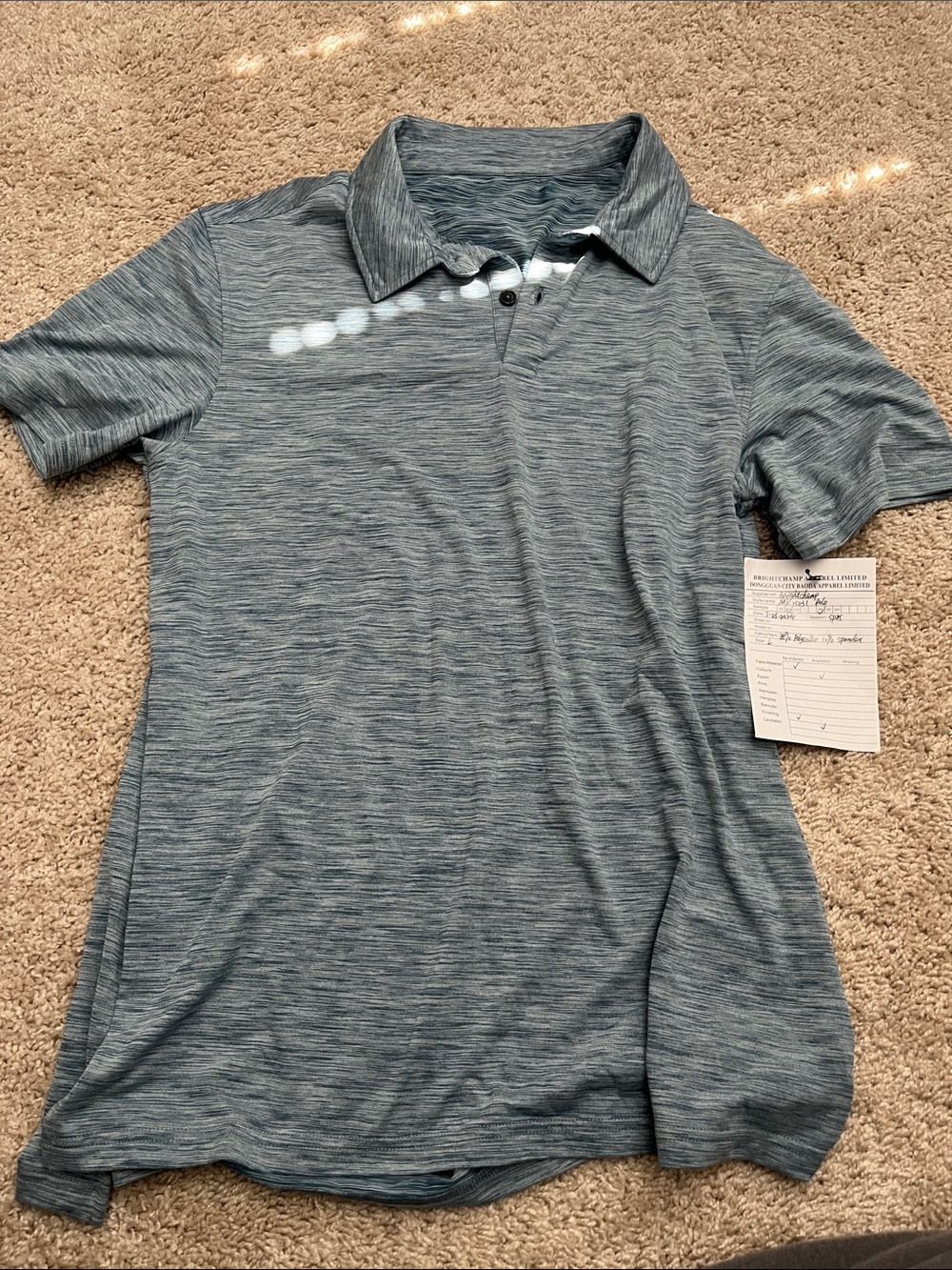 Men's Heather Blue Short-Sleeve Polo